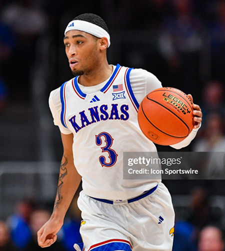 Kansas Jayhawks #3 Dajuan Harris Jr. 2025 White College Basketball Game Jersey
