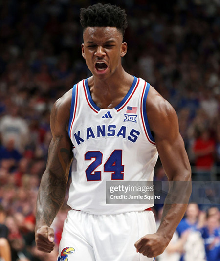 Kansas Jayhawks #24 K.J.Adams Jr.2025 White College Basketball Game Jersey