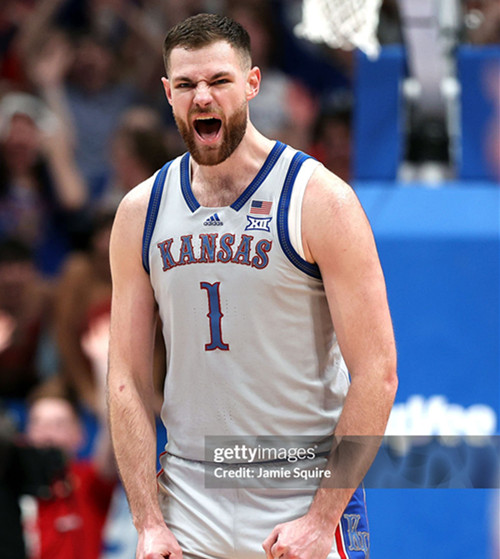 Kansas Jayhawks #1 Hunter Dickinson 2025 Gray College Basketball Game Jersey