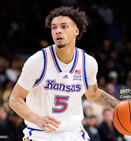 Kansas Jayhawks #5 Zeke Mayo White THEPHOG College Basketball Game Jersey