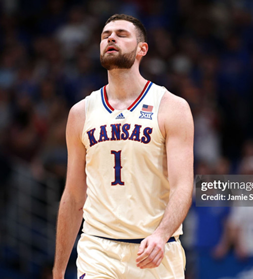 Kansas Jayhawks #1 Hunter Dickinson 2024 White College Basketball Game Jersey