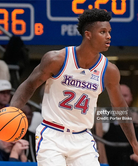 Kansas Jayhawks #24 K.J.Adams Jr. White THEPHOG College Basketball Game Jersey