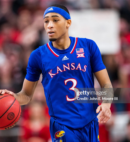 Kansas Jayhawks #3 Dajuan Harris Jr. Royal College Basketball Game Jersey