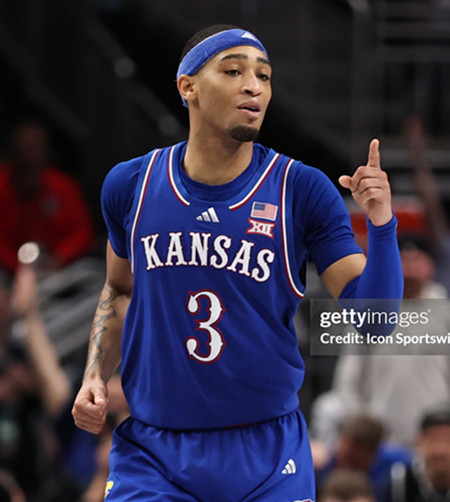 Kansas Jayhawks #3 Dajuan Harris Jr. 2025 Royal College Basketball Game Jersey