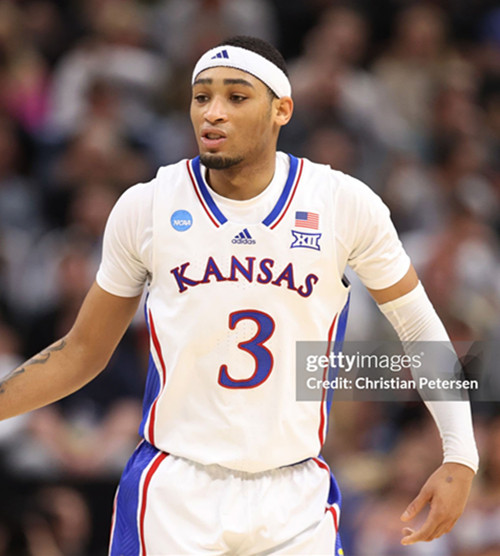 Kansas Jayhawks #3 Dajuan Harris Jr. 2024 White College Basketball Game Jersey