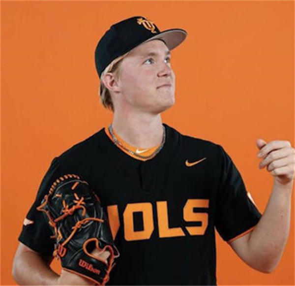 Mens Youth Tennessee Volunteers #12 Liam Doyle Nike Black two-Button Pullover College Baseball Game Jersey