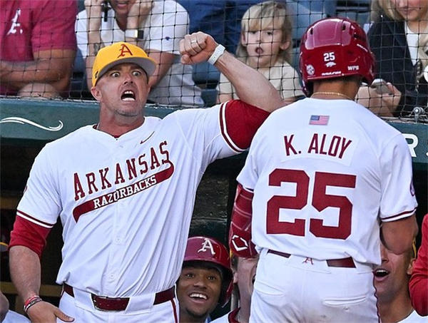 Mens Youth Arkansas Razorbacks #25 Kuhio Aloy 2025 White College Baseball Game Jersey