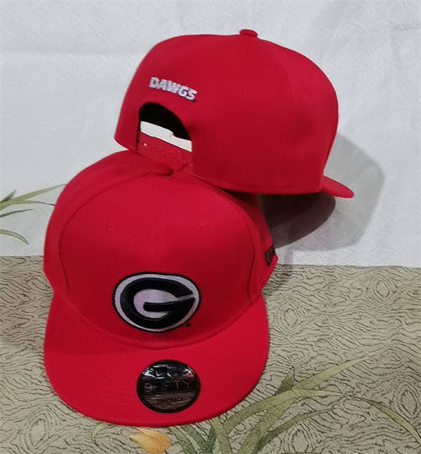 NCAA Georgia Bulldogs red Primary LogoSnapback Cap GS2503202 (8)