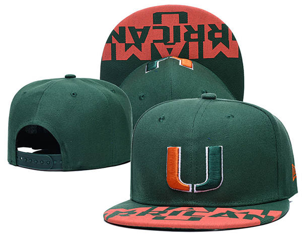 NCAA Miami Hurricanes Green Orange Snapback Cap GS2503202 (3)