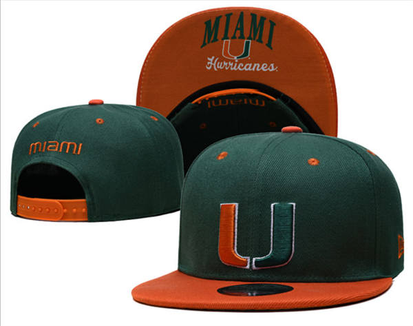 NCAA Miami Hurricanes Green Orange Two-tone Snapback Cap GS2503202