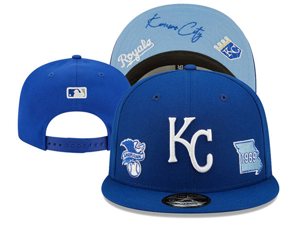 Embroidered MLB Kansas City Royals Royal 1969 Anniversary Snapback Hat YD250303 (2)