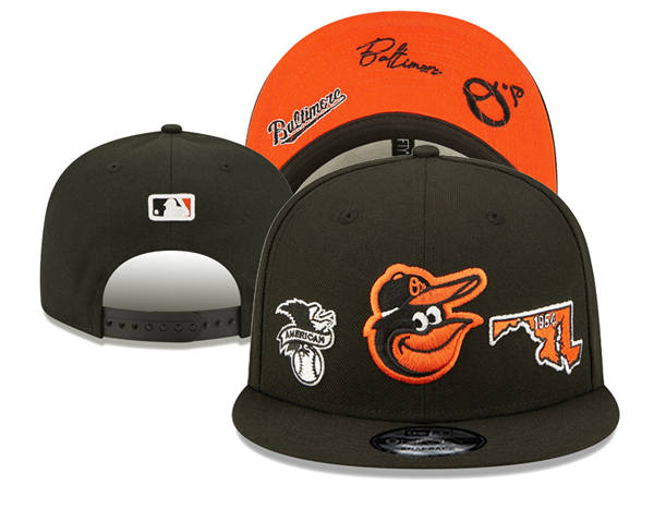 Embroidered MLB Baltimore Orioles Black 1954 Anniversary Snapback Hat YD