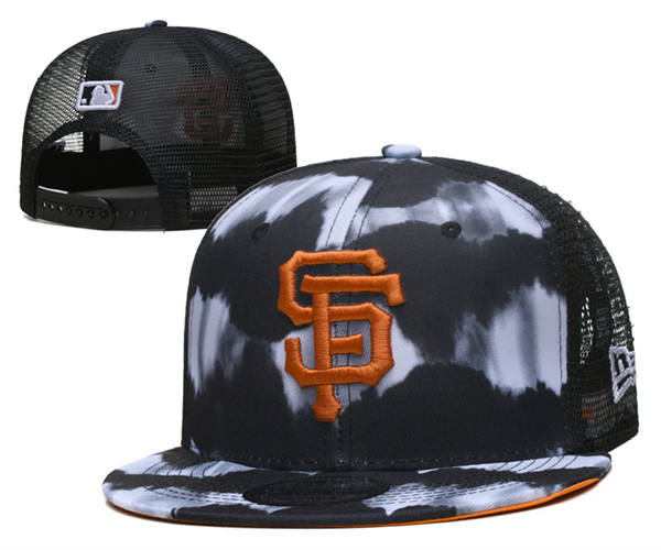 Embroidered MLB San Francisco Giants Black White Colorful Snapback Hat YD22040
