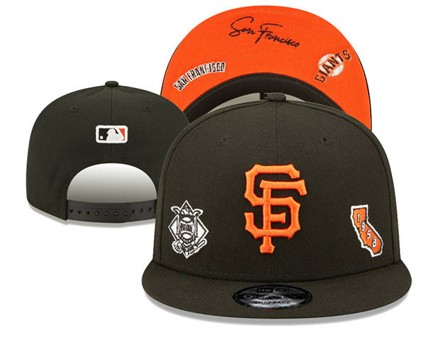 Embroidered MLB San Francisco Giants Black Orange 1958 Anniversary Snapback Hat YD250303