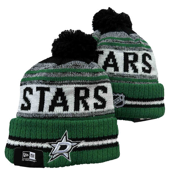 Dallas Stars Green White Cuffed Pom Knit Hat YD2503211 (34)