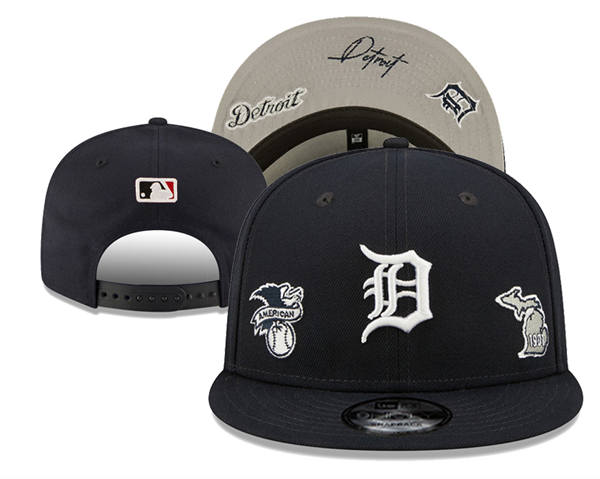 Embroidered MLB Detroit Tigers Navy 1901 Anniversary Snapback Hat YD250303