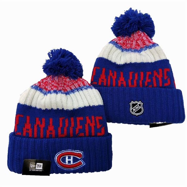 Montreal Canadiens Blue White Red Cuffed Pom Knit Hat YD2503211 (35)
