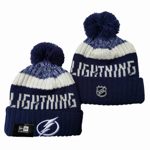 Tampa Bay Lightning Cuffed Pom Knit Hat YD2503211 (55)