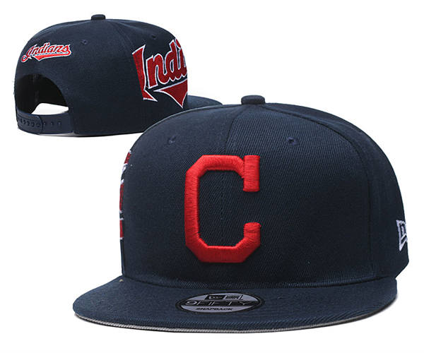 Embroidered MLB Cleveland Indians navy Primary Logo Snapback Hat YD20724