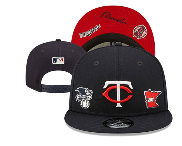 Embroidered Minnesota Twins navy 1901 Anniversary Snapback Hat YD250303