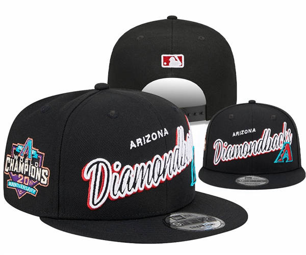 Embroidered MLB Arizona Diamondbacks Black 20Th Anniversary Snapback Hat YD22613