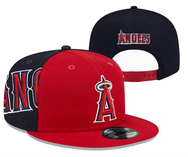 Embroidered MLB Los Angeles Angels red black two tone Snapback Hat YD21030