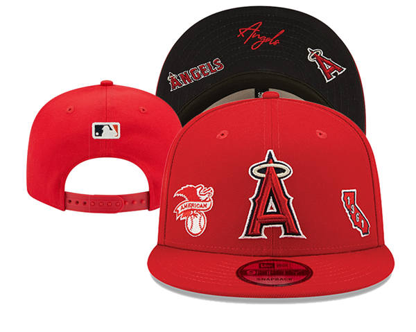 Embroidered Los Angeles Angels Red black 1961 Anniversary Snapback Hat YD250303