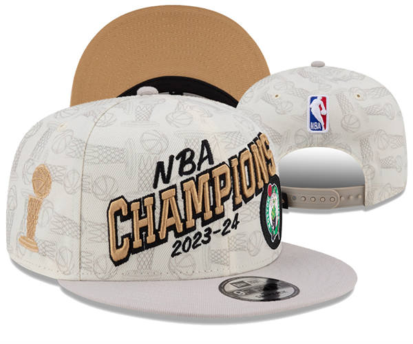 NBA Boston Celtics Cream 2023-24 NBA Champions Snapback Hat YD2503211 (1)