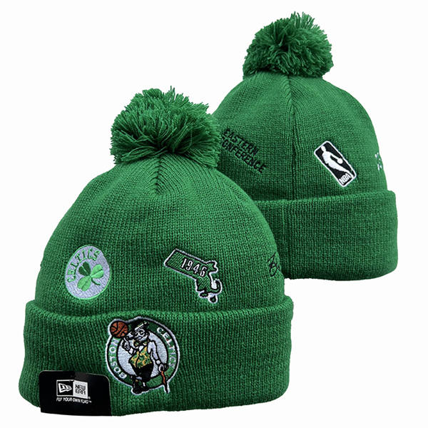 NBA Boston Celtics Green 1946 Anniversary Cuffed Pom Knit Hat YD2503212 (2)