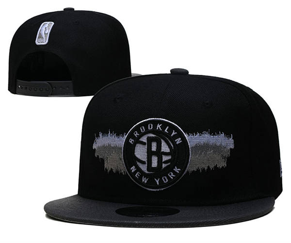 NBA Brooklyn Nets black primary logo Snapback Hat YD2503211 (4)