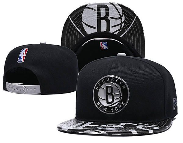 NBA Brooklyn Nets black white Snapback Hat YD2503211 (5)