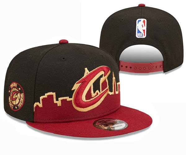 NBA Cleveland Cavaliers Black Burgundy Snapback Hat YD2503211 (1)