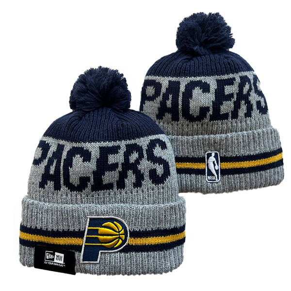 NBA Indiana Pacers gray navy Cuffed Pom Knit Hat YD2503212 (2)