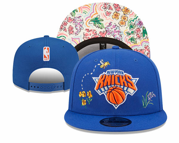 NBA New York Knicks Royal flowers Snapback Hat YD2503211 (1)