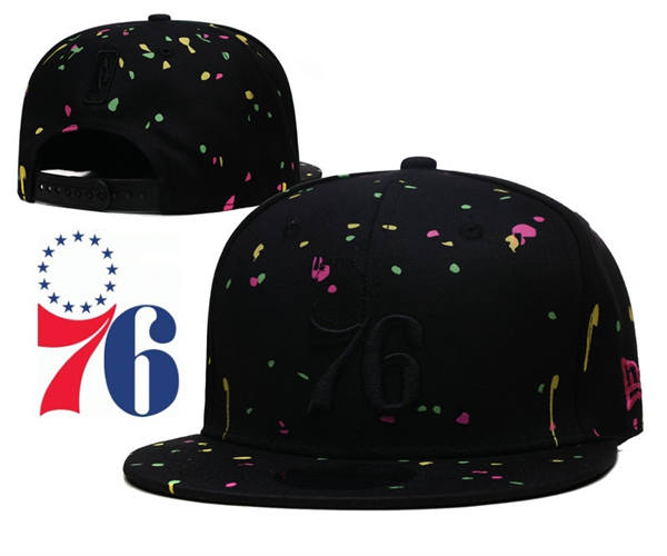 NBA Philadelphia 76ers Black multi-coloured Snapback Hat YD2503211 (1)