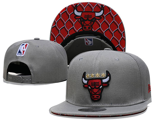 Chicago Bulls gray with grid Snapback Cap GS2503223 (5)