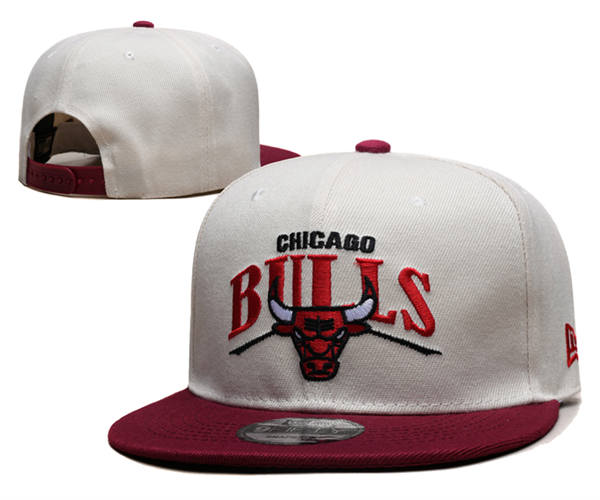 Chicago Bulls cream Burgundy Snapback Cap GS2503223 (6)
