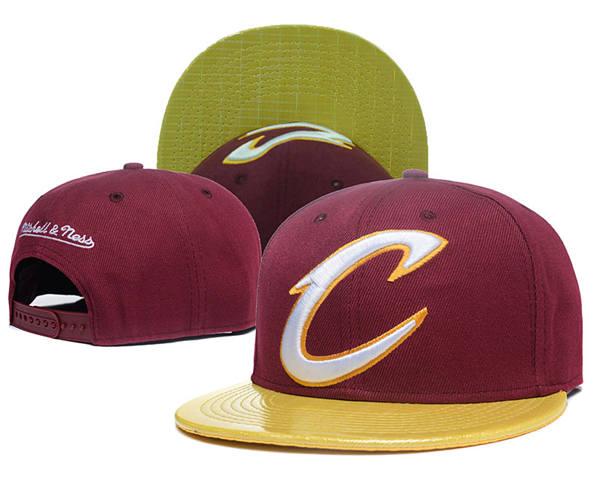 Cleveland Cavaliers Burgundy Yellow Mitchell & Ness Classics Snapback Cap GS2503223 (4)