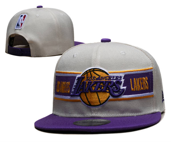 Los Angeles Lakers Gray Purple Snapback Cap GS2503223 (3)