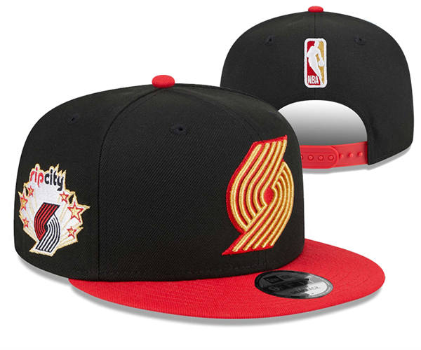 NBA Portland Trail blazers Black Red Snapback Hat YD2503211 (2)