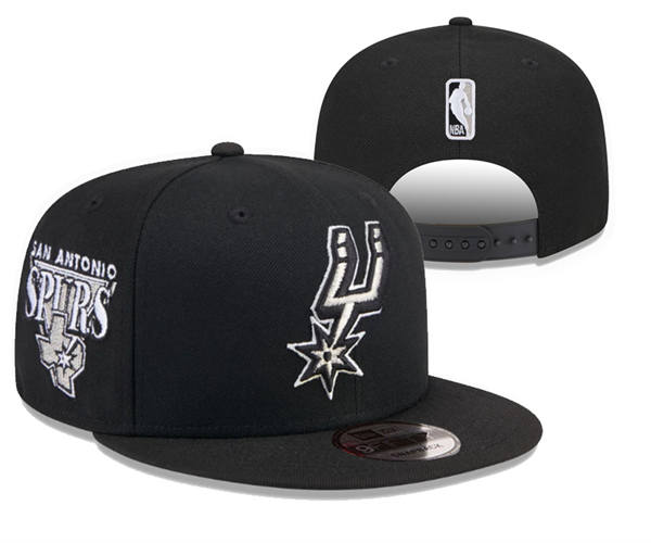 NBA San Antonio Spurs Black primary logo Snapback Hat YD2503211