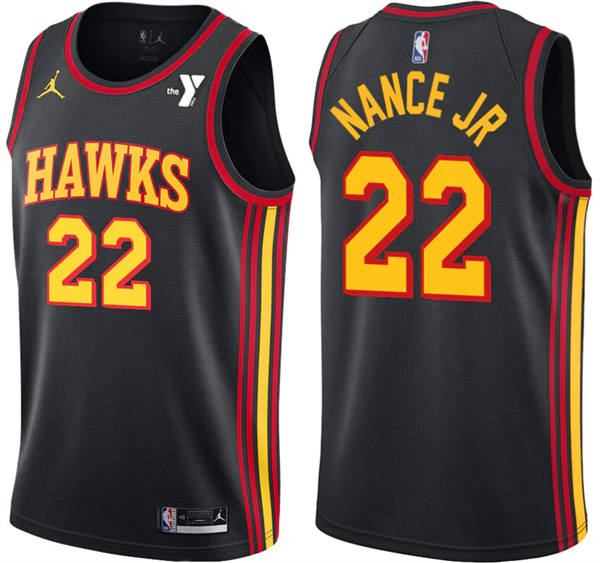 Mens Atlanta Hawks #22 Larry Nance Jr. Black Statement Edition Swingman Jersey