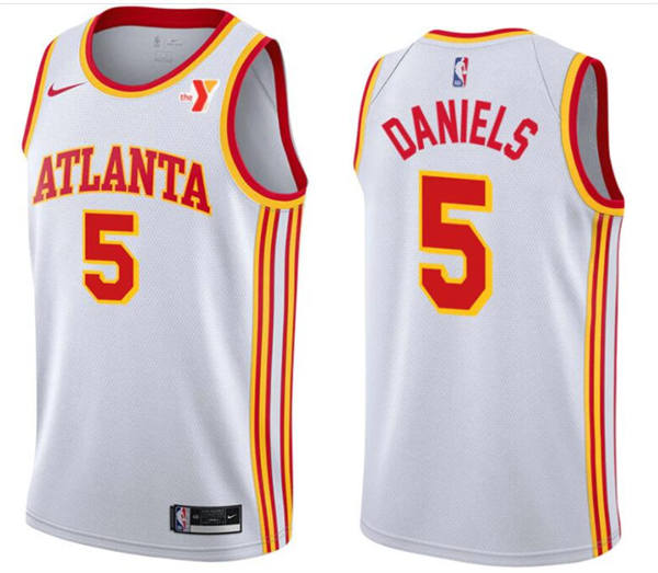 Mens Atlanta Hawks #5 Dyson Daniels White Association Edition Jersey