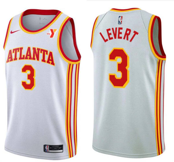 Mens Atlanta Hawks #3 Caris LeVert White Association Edition Jersey