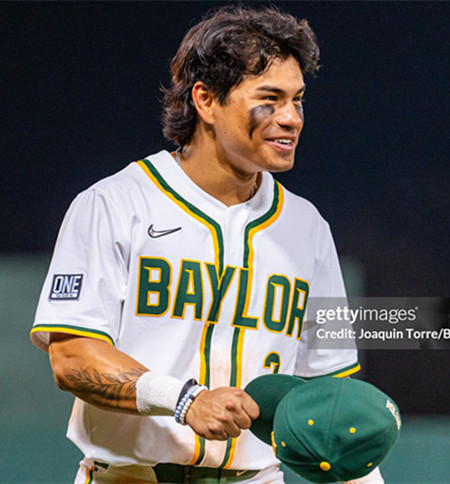 Mens Youth Baylor Bears #3 Enzo Apodaca 2025 White College Baseball Game Jersey