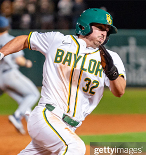 Mens Youth Baylor Bears #32 Caleb Bergman 2025 White College Baseball Game Jersey