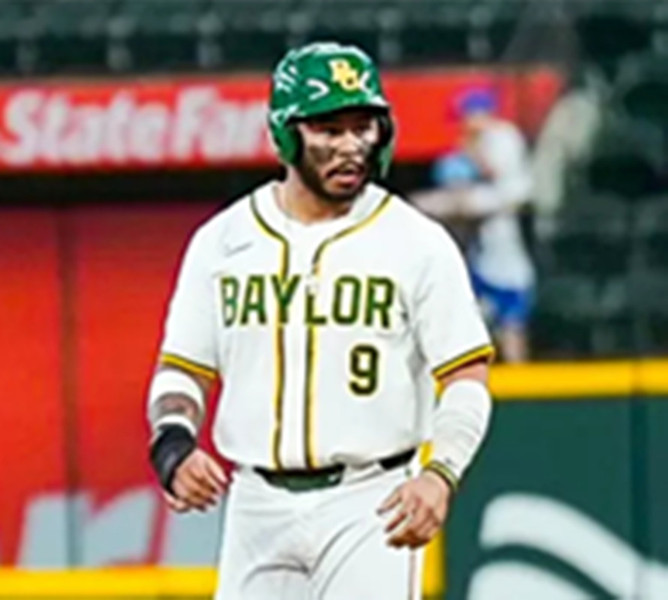 Mens Youth Baylor Bears #9 Hunter Simmons 2025 White College Baseball Game Jersey