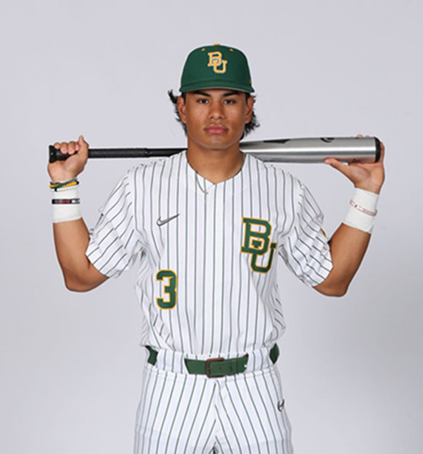 Mens Youth Baylor Bears #3 Enzo Apodaca White Pintripe College Baseball Game Jersey