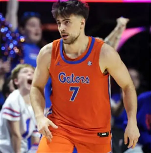 Florida Gators #7 Urban Klavzar 2025 Orange College Basketball Game Jersey