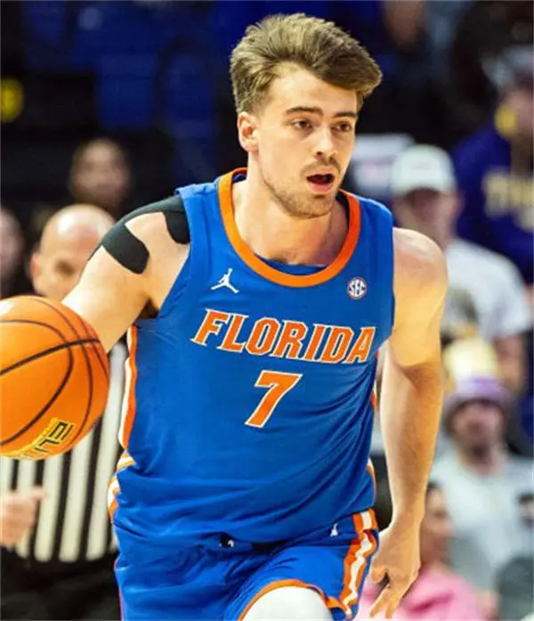 Florida Gators #7 Urban Klavzar 2025 Royal College Basketball Game Jersey